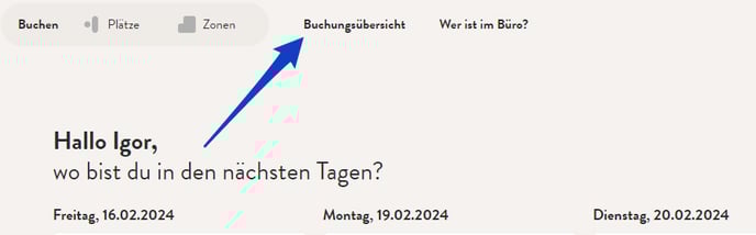 Buchungübersicht