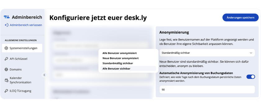 Hilfe Anonymisierung Admineinstellungen DE