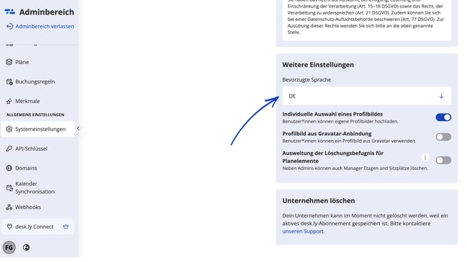 Helpcenter bevorzugte Sprache
