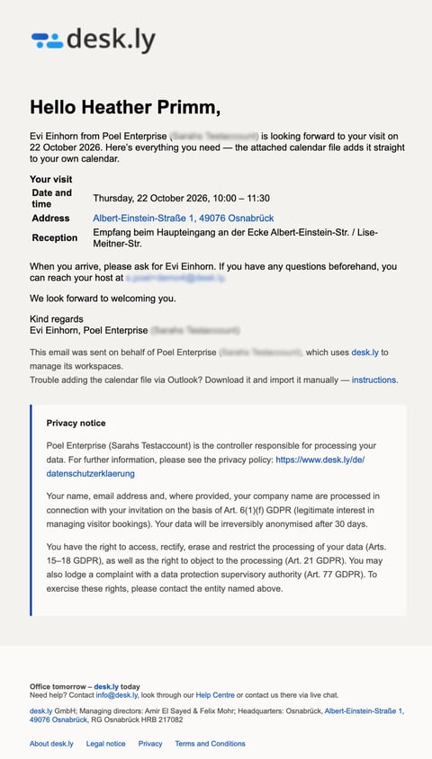 Hilfe Gästeregistrierung Welcome Mail EN