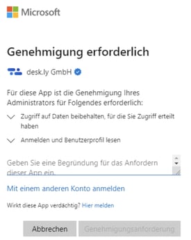 Der Login mit Microsoft fragt mich nach Berechtigungen, was muss ich tun_1