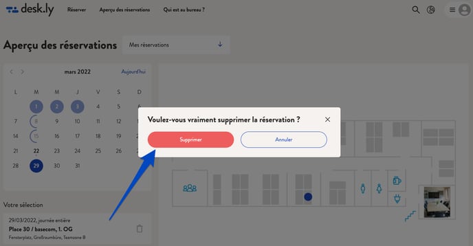 Comment puis-je supprimer une réservation_5