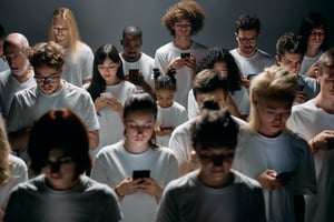 Smartphone-Sucht: Alle Menschen sind am Handy.