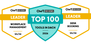 desk.ly ist Workplace Management Leader und Desk Booking Leader sowie Top 100 Tool auf OMR Reviews mit über 500 Bewertungen von Nutzern