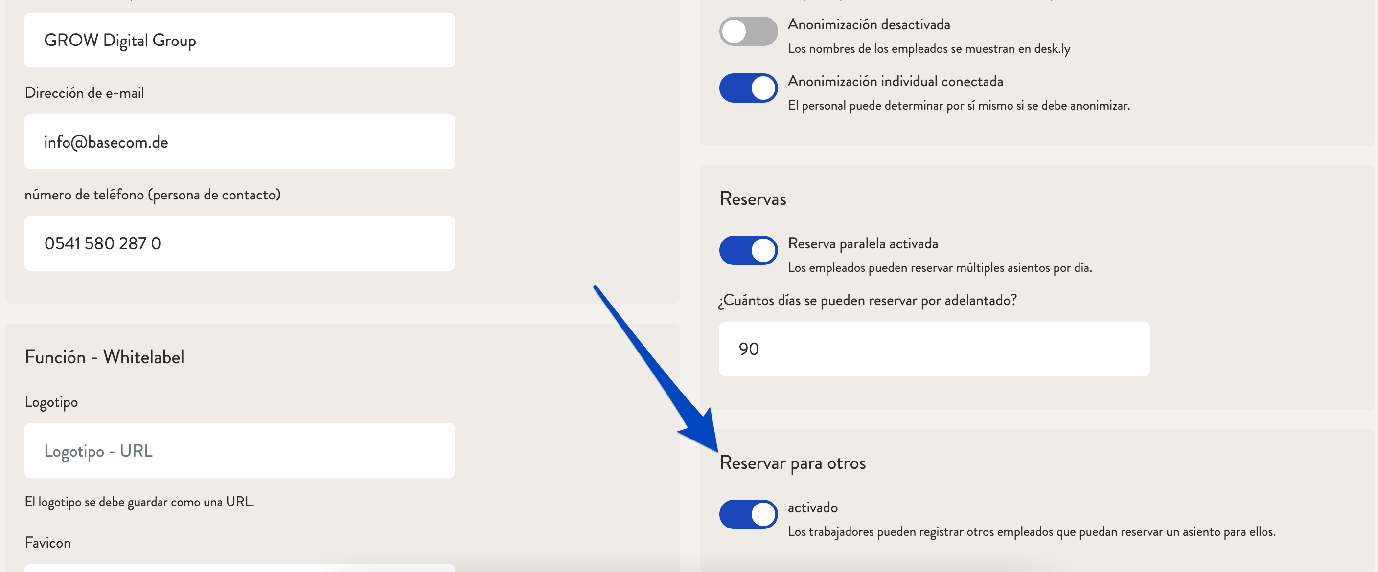 Cómo puedo determinar si mis empleados pueden reservar para sus colegas_2