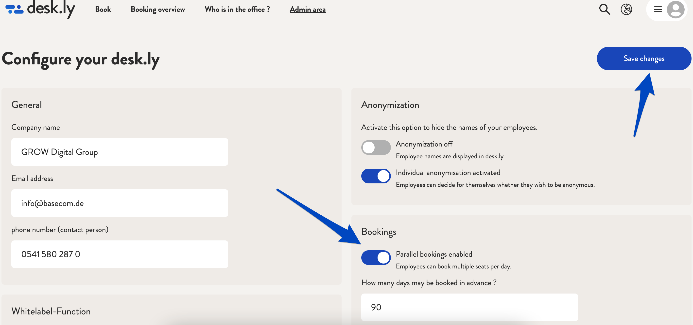 How do I allow my employees to make two bookings for one day_2