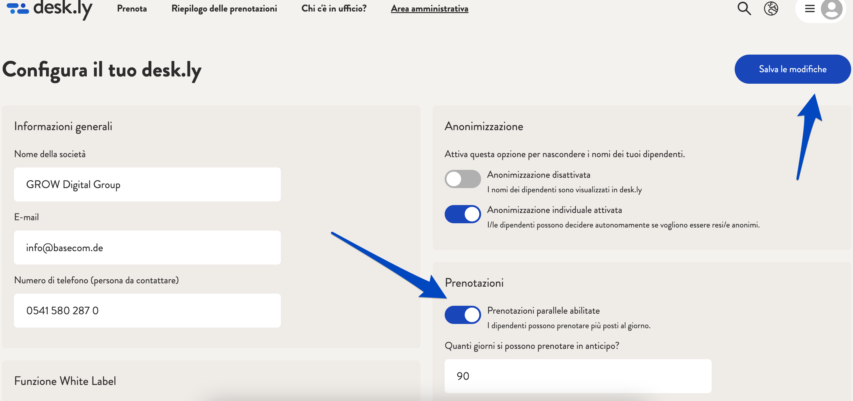 Come posso fare in modo che i miei dipendenti possano fare due prenotazioni per lo stesso giorno_2