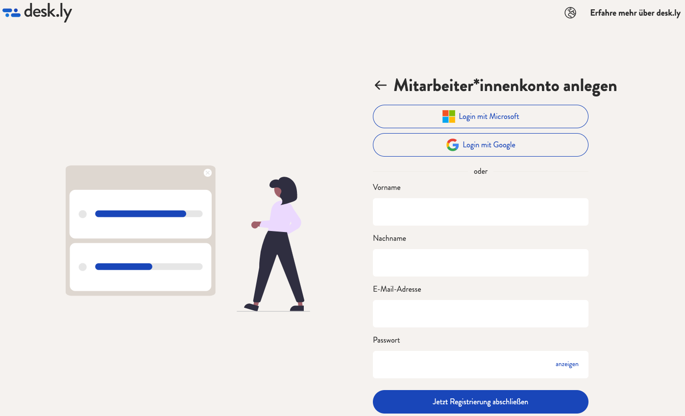 Die Registrierung für User