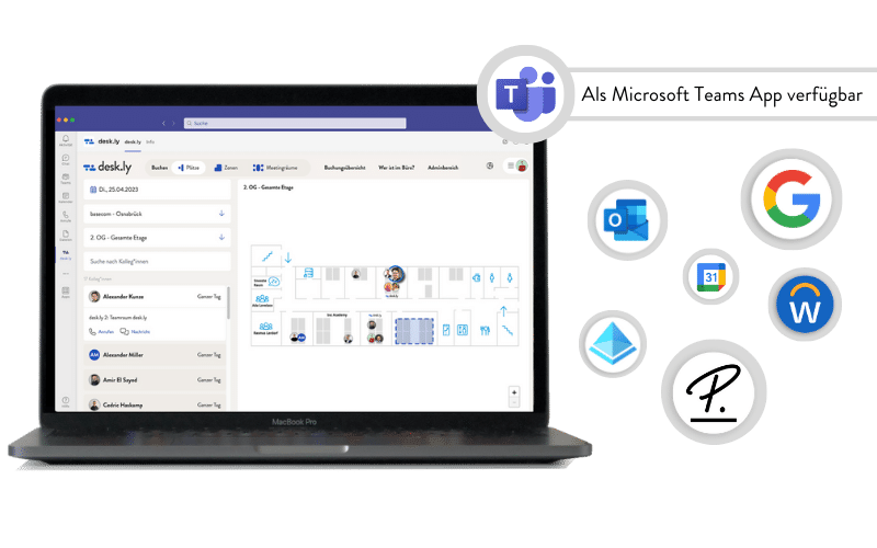 Integrationsmöglichkeiten der Desk Sharing Software